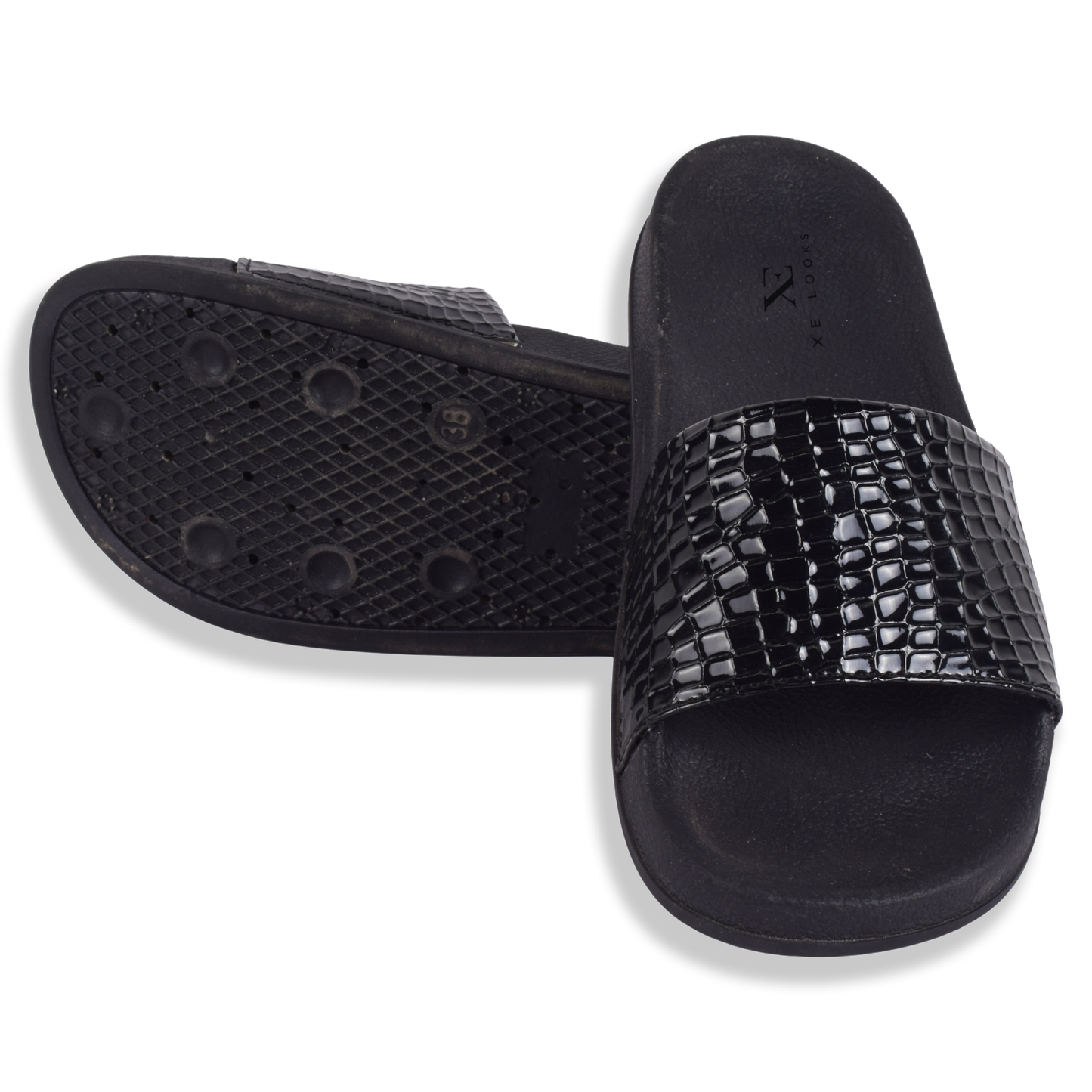 Croco Textured Design Comfortable Daily Use Sliders