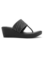 Slip-On Low Wedge Heel Thong Sandals
