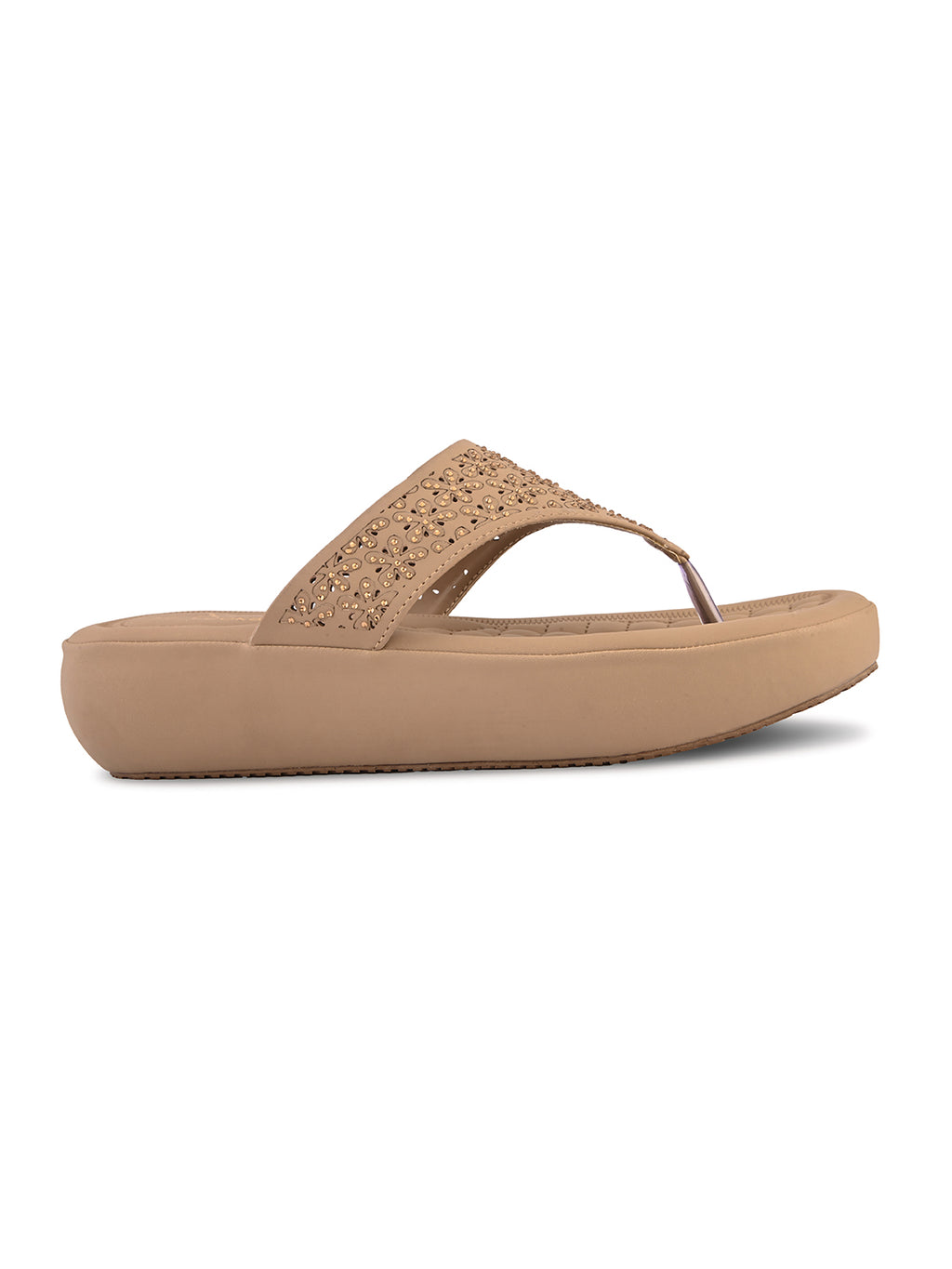 Soft Toe-Ring  Embellished Comfort Wedge Slippers