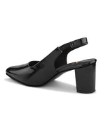Elegant Patent Pointed-Toe Slingback Heels