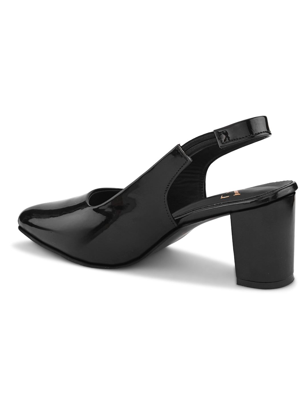 Elegant Patent Pointed-Toe Slingback Heels