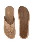 Soft Toe-Ring  Embellished Comfort Wedge Slippers