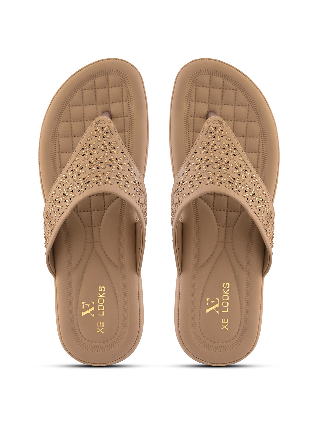Soft Toe-Ring  Embellished Comfort Wedge Slippers