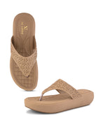 Soft Toe-Ring  Embellished Comfort Wedge Slippers