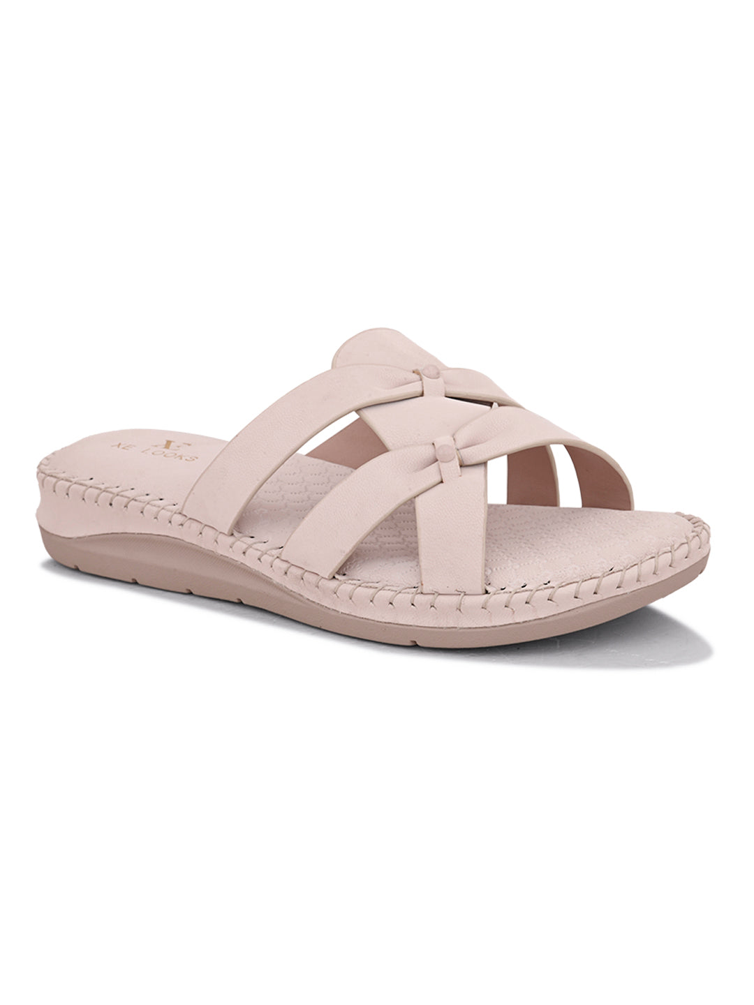 Cross-Strap Flat Slippers with Cushioned doctor Sole