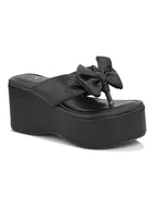 Bow Design with modern cushion platform Slippers