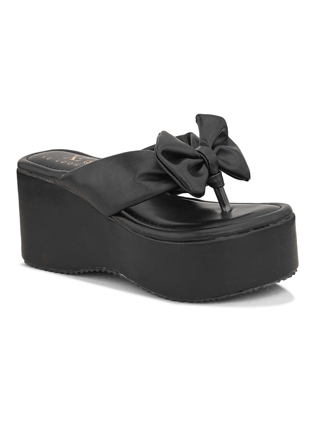 Bow Design with modern cushion platform Slippers