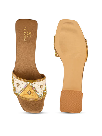 Chic & Classy Embellished Flat Slippers