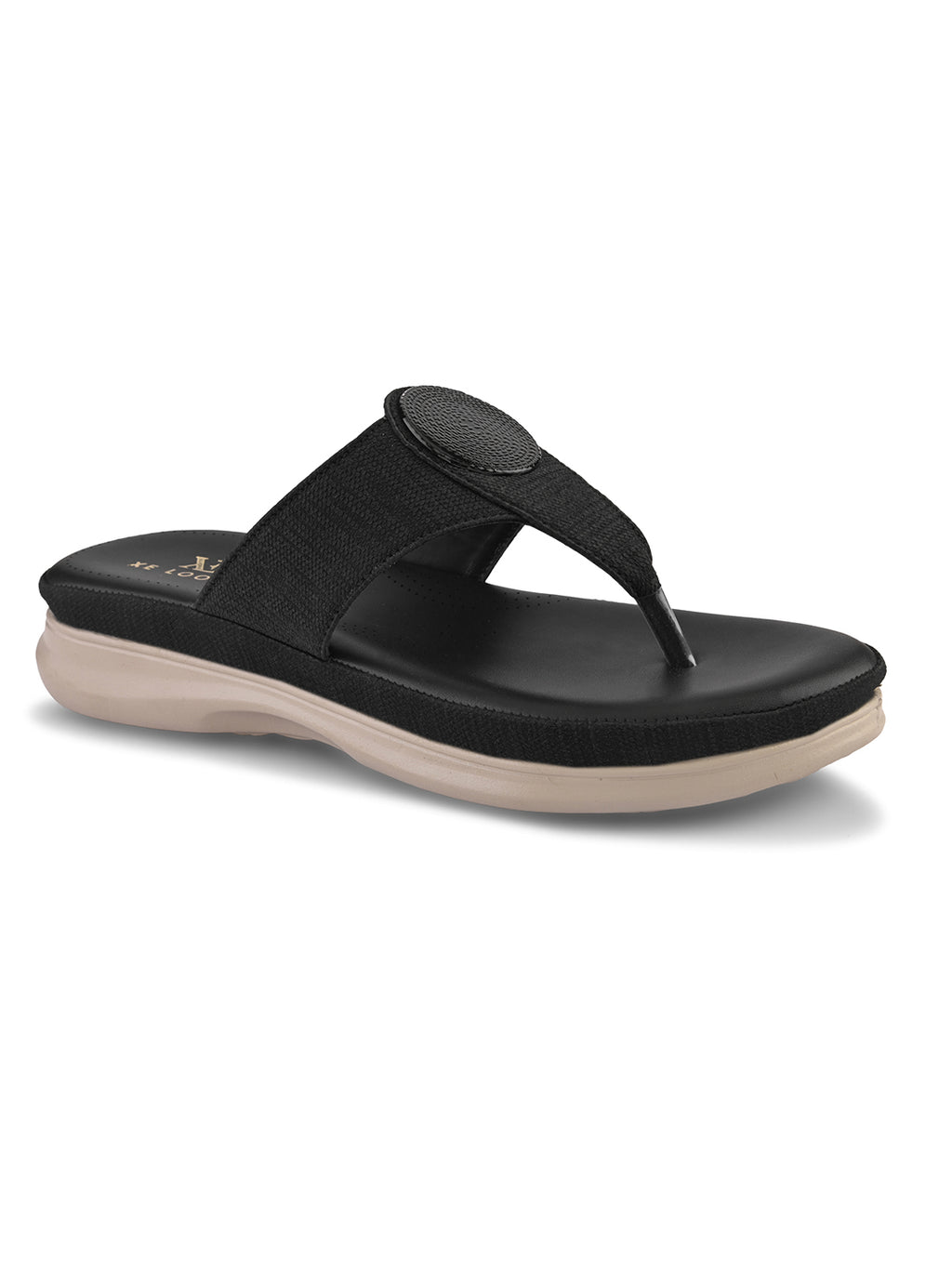 Embellishment Buckle Detail Comfort Toe-Ring Slippers