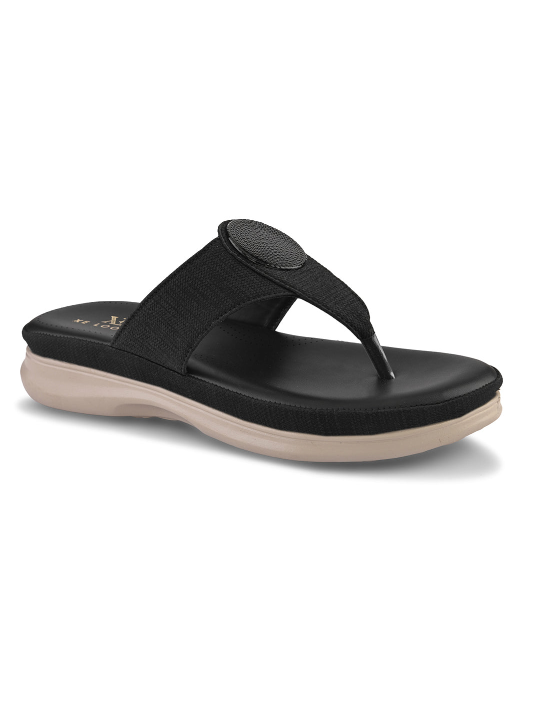 Embellishment Buckle Detail Comfort Toe-Ring Slippers