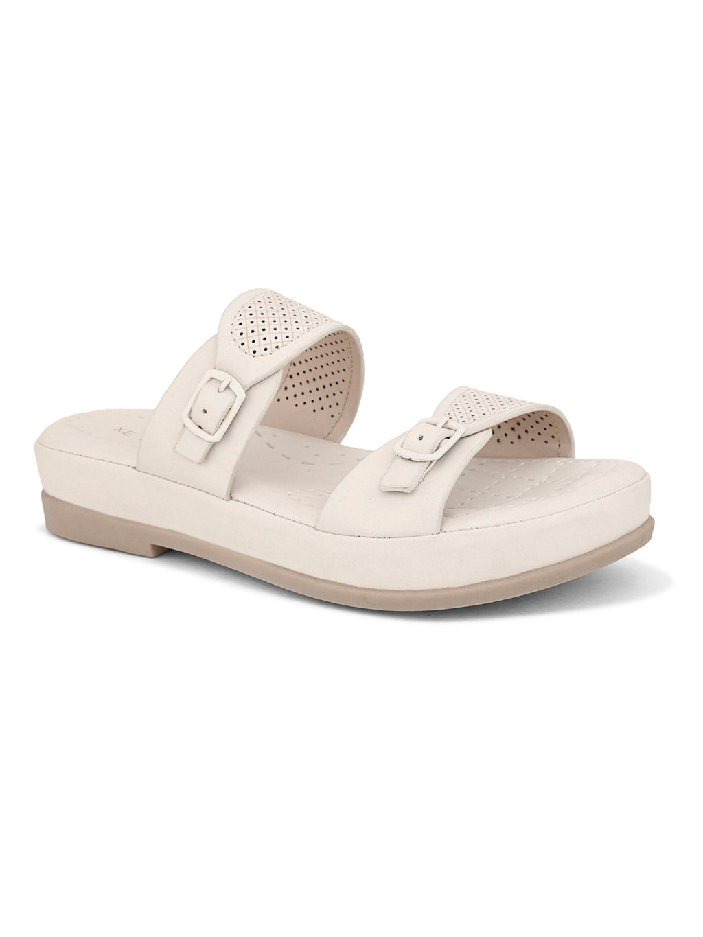 Dual-Strap with Buckle Detail Slippers