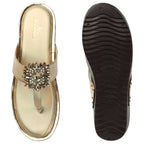 Chic & Elegant Stone Embellished Cushion Platform Slippers