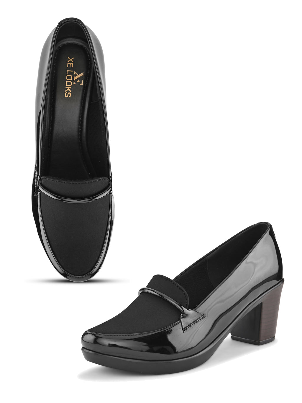 ELEGANT POINTED TOE CUSHIONED BLOCK HEEL PUMPS