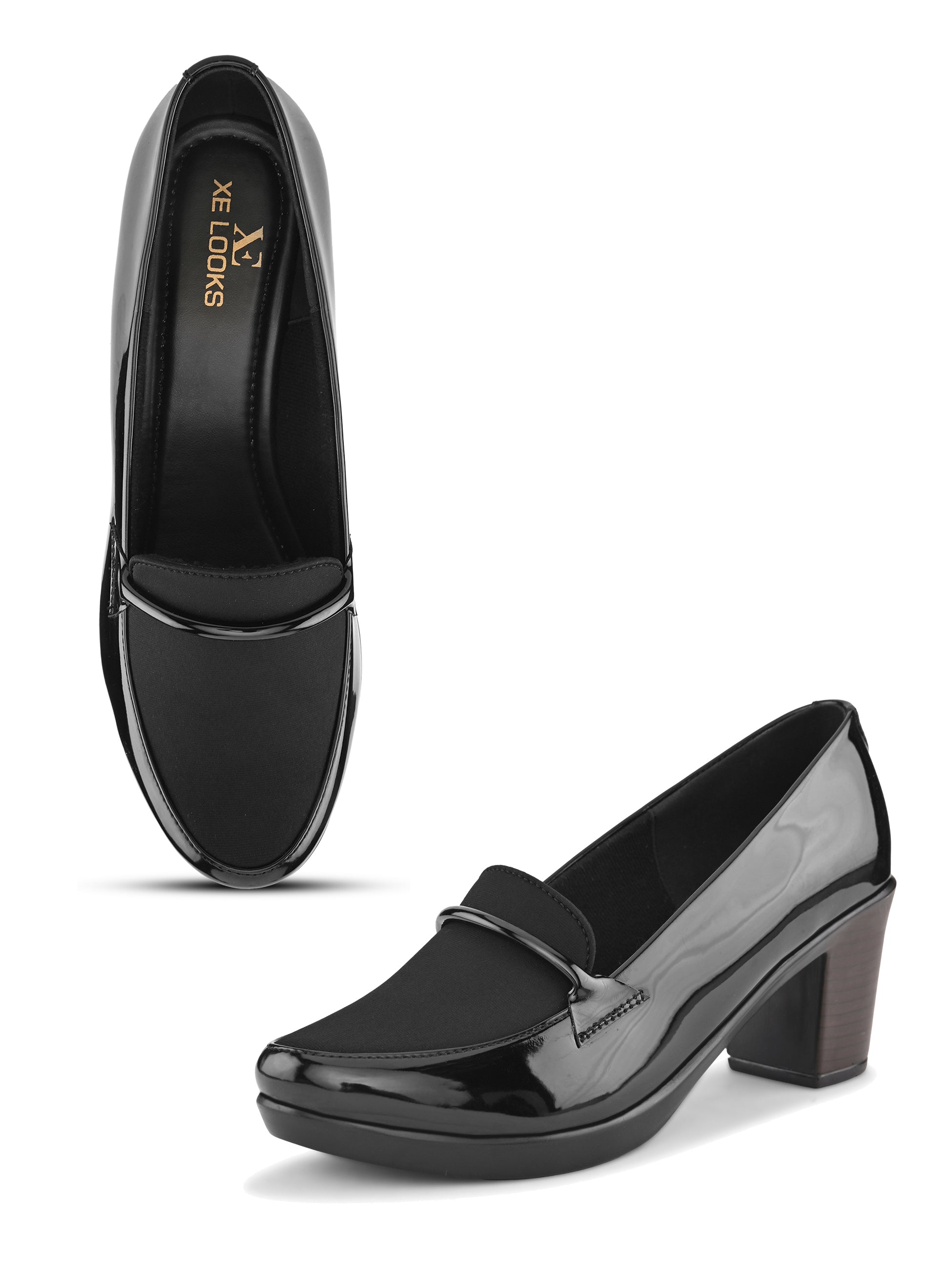 ELEGANT POINTED TOE CUSHIONED BLOCK HEEL PUMPS