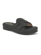 Cross-Strap with Laser-Cut Detailing Slippers