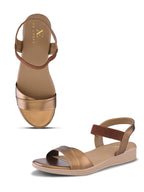 Perforated Front Strap Cushioned Slingback Flat Sandals