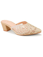 Attractive , Party wear Block Heel Slip-On Mule Sanal