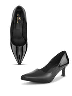Glossy Pointed Toe Cushioned Slip-On Pumps