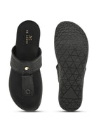 Synthetic Leather with Cushioned Sole, Slip-On Slippers