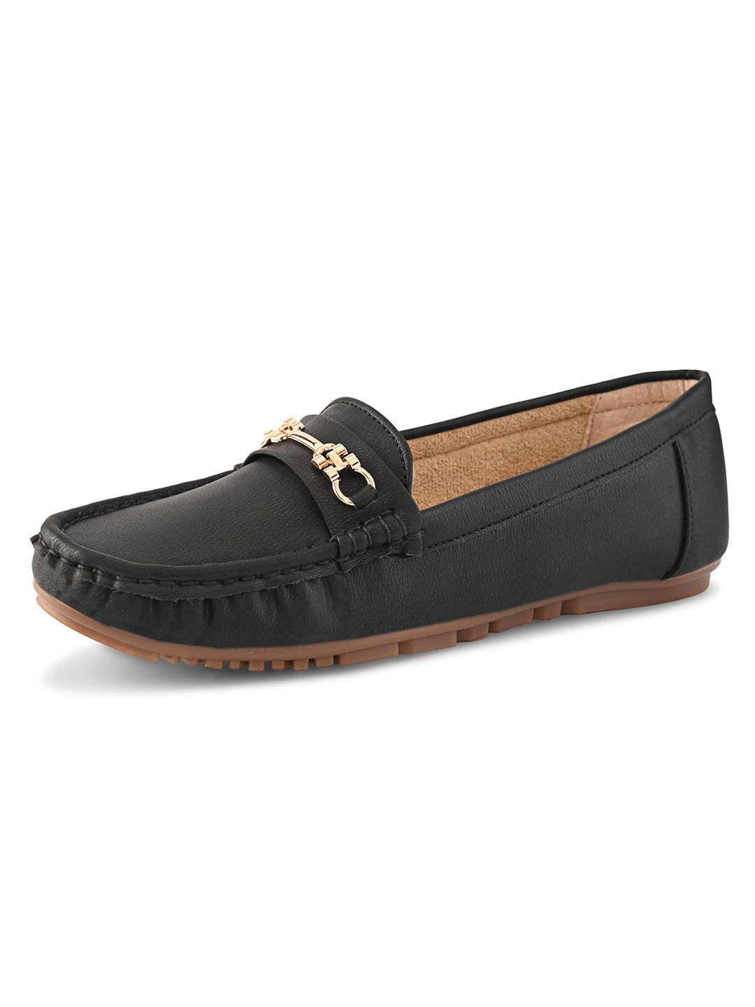 Classic Loafers with Metal Detail With Soft Insole Flats