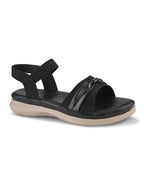 Elegant Bow Detail Comfort Sandals With Secure Ankle Strap