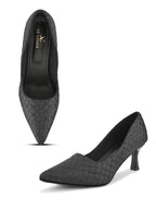 Quilted Pointed Toe Cushioned Slip-On Pumps
