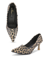 Animal Print Pointed Toe Cushioned Slip-On Pumps