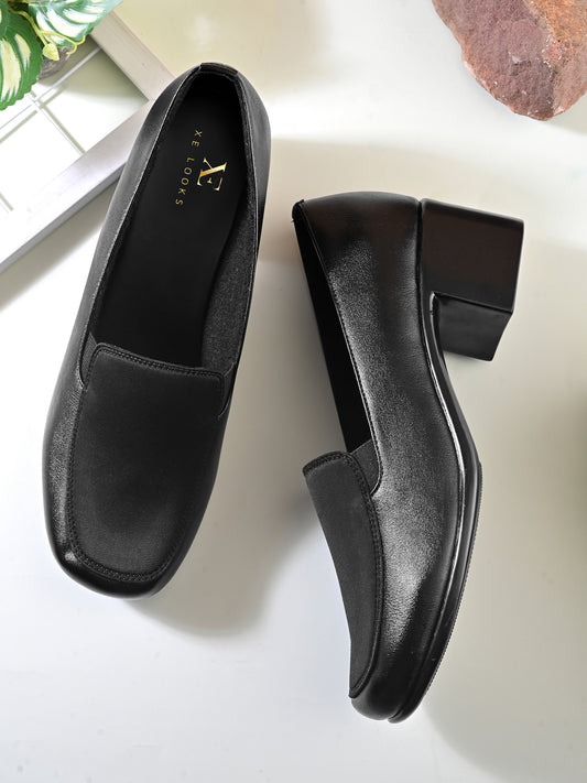 Comfortable Slip-On Formal Block Heel Shoes