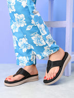 Slip-On Comfort Slippers with Textured Buckle Detail