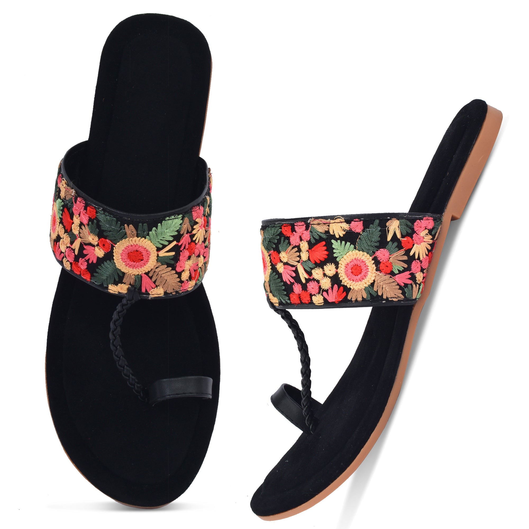 Embroidered Design Modern & Graceful Comfort Flat Slippers