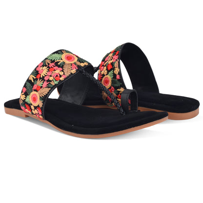 Embroidered Design Modern & Graceful Comfort Flat Slippers