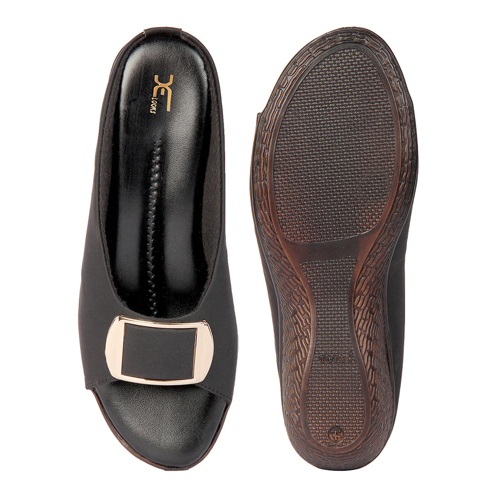 Timeless & Classy Soft Bottom Lycra Wedges Slippers