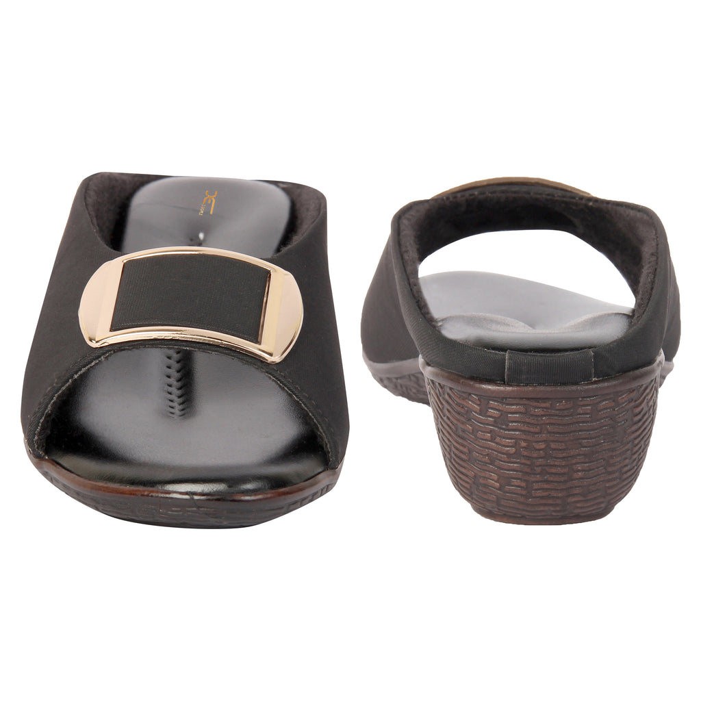 Timeless & Classy Soft Bottom Lycra Wedges Slippers
