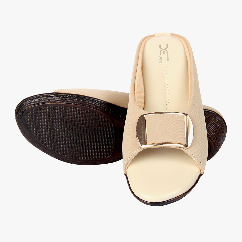Timeless & Classy Soft Bottom Lycra Wedges Slippers