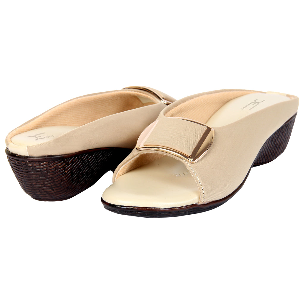 Timeless & Classy Soft Bottom Lycra Wedges Slippers