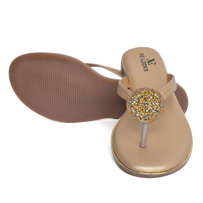 Stone Embellished Fashionable & Comfortable Flat Slippers