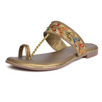 Eye-Catching Kolhapuri Embroidered Design Comfortable Slippers