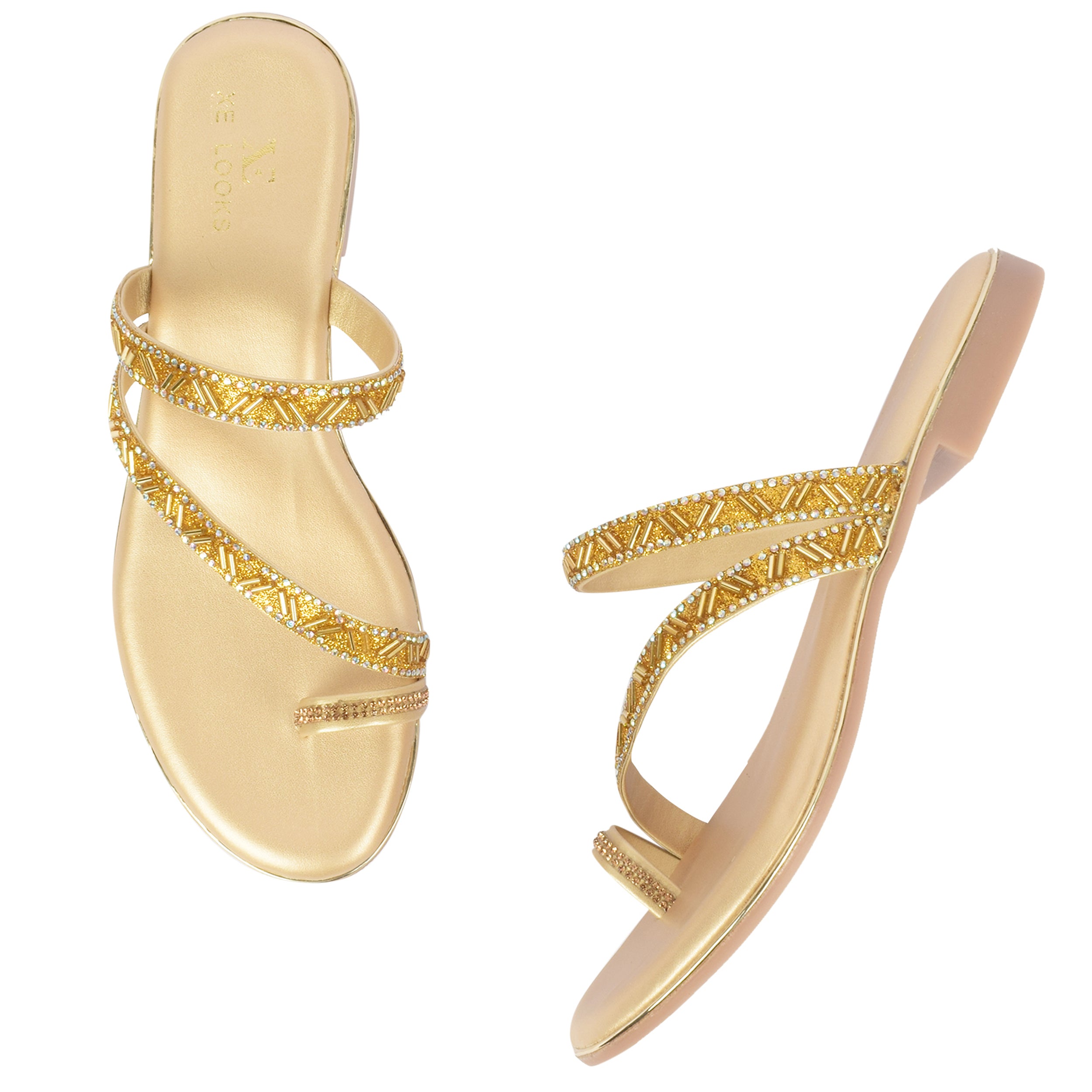 Stunning & Glamorous Siroski Design Fashion Flat Slippers