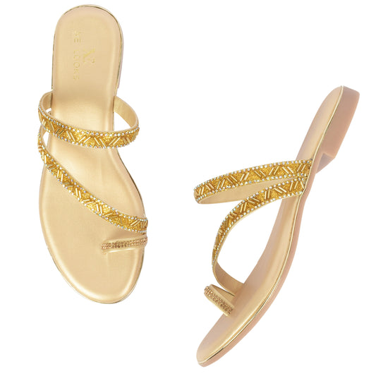 Stunning & Glamorous Siroski Design Fashion Flat Slippers