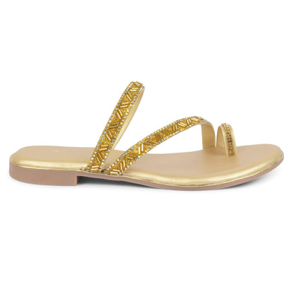 Stunning & Glamorous Siroski Design Fashion Flat Slippers