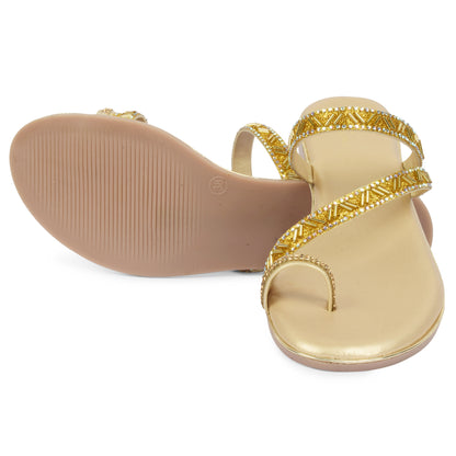 Stunning & Glamorous Siroski Design Fashion Flat Slippers