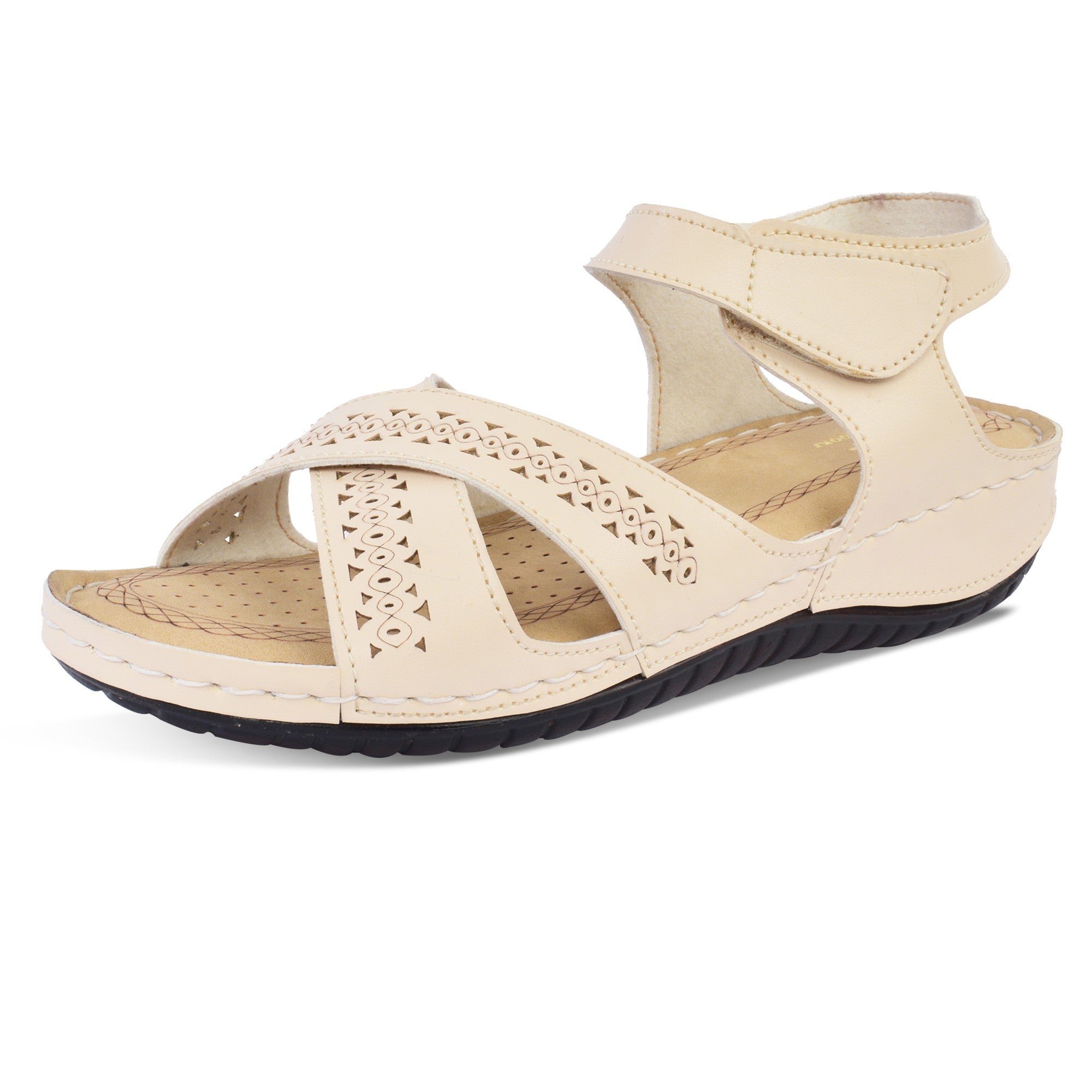 Versatile Laser Cut Cross Strap Doctor Slippers Sandals