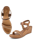 Elegant glitter front strap Wedge Sandal