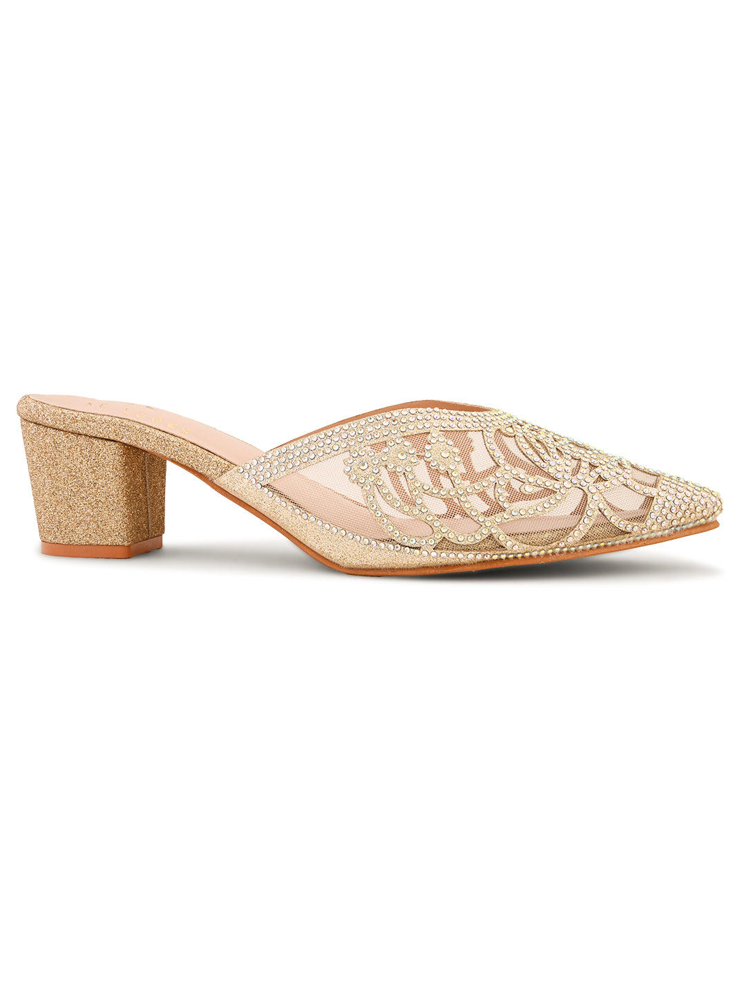Attractive , Party wear Block Heel Slip-On Mule Sanal