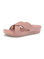 Elegant Comfortable Cross Strap Wedge Slippers