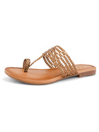 Multi-Strap Braided Toe-Ring Flats Sandal