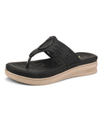Slip-On Comfort Slippers with Textured Buckle Detail