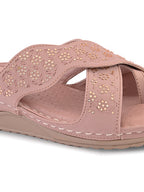 Elegant Comfortable Cross Strap Wedge Slippers