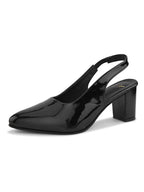 Elegant Patent Pointed-Toe Slingback Heels