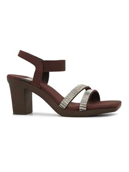 Fancy & Charm Block Heel Sandal With Ankle Straps